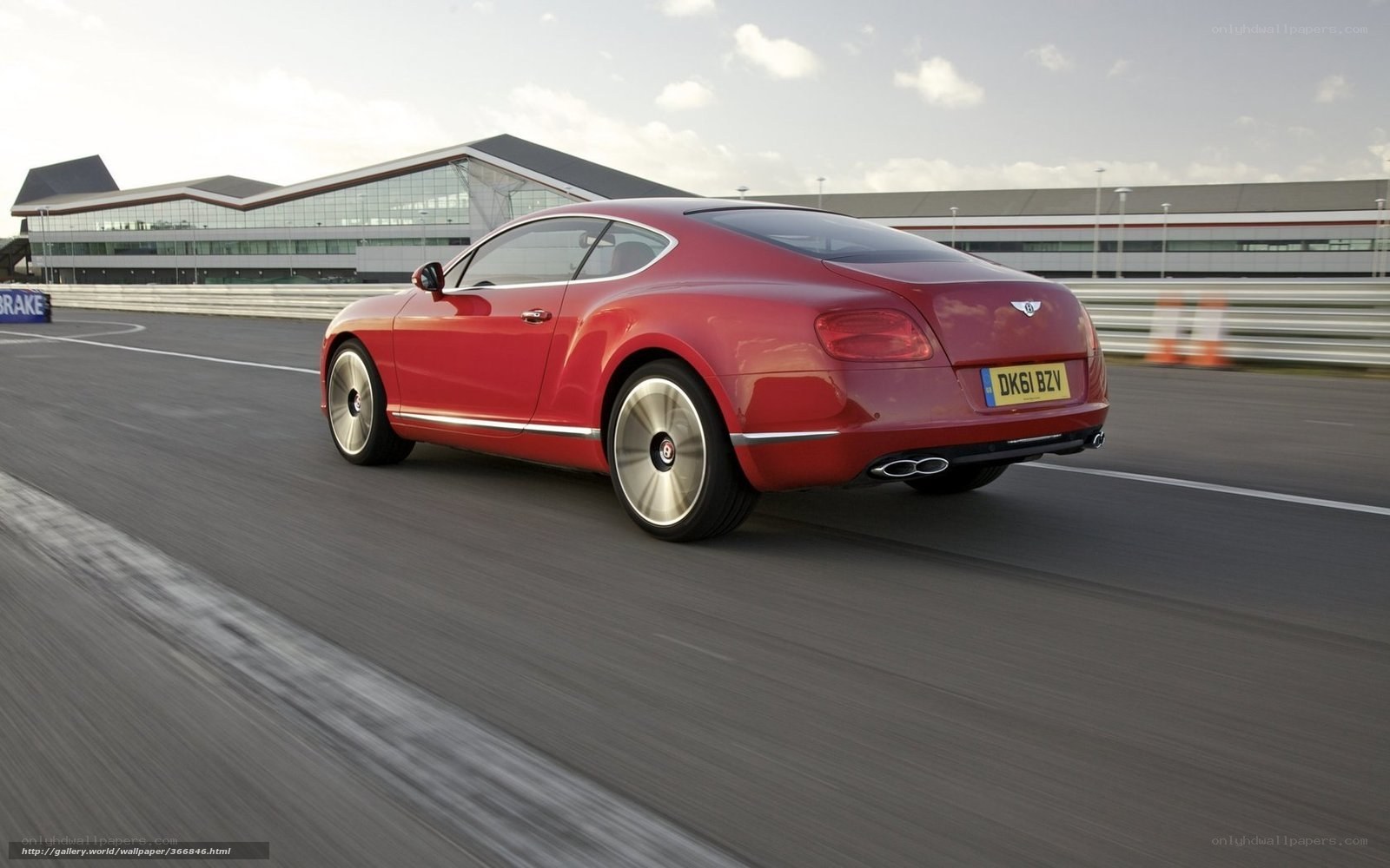 Red Bentley on racetrack