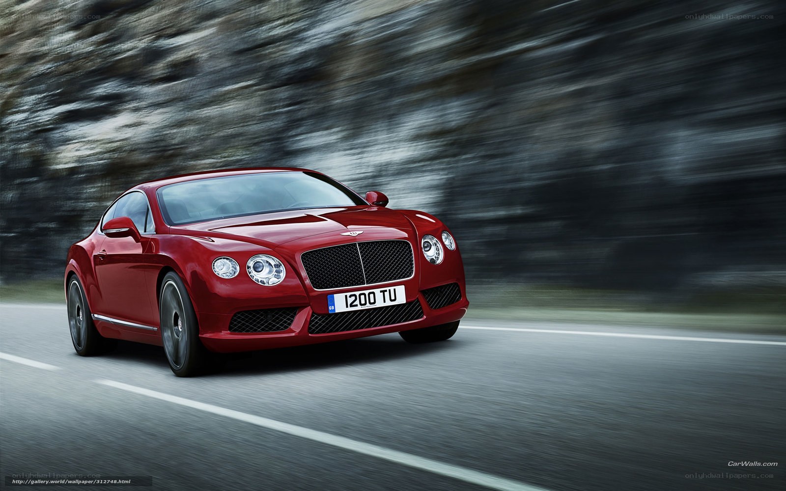 Red Bentley speeding on road
