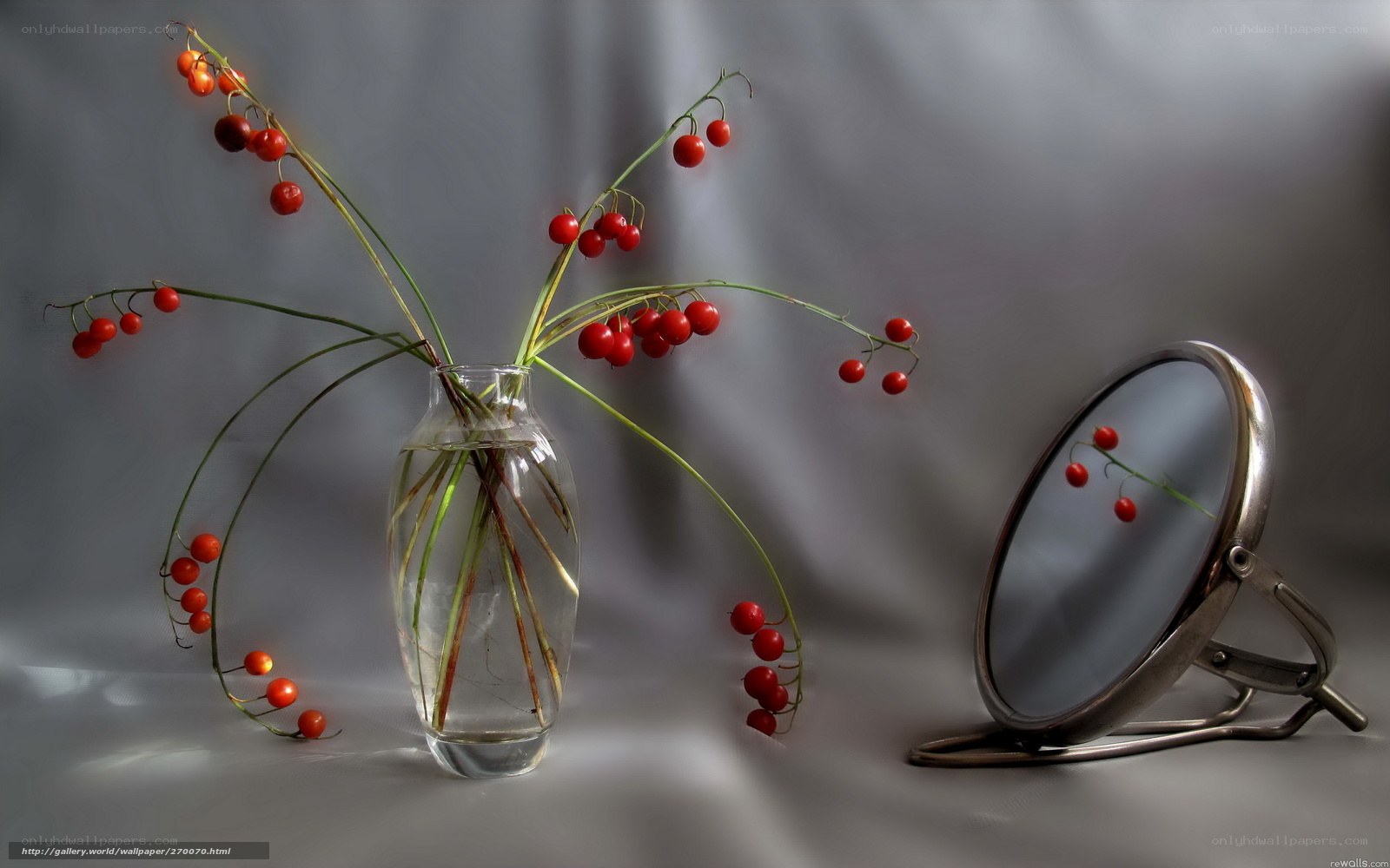 Red berries in a vase