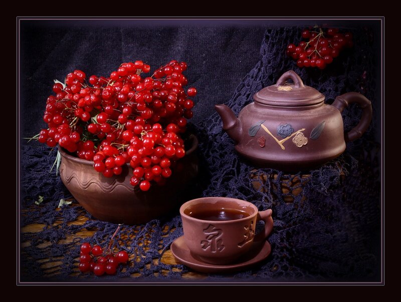 Red Berries in Bowl — Dramatic, Photograph