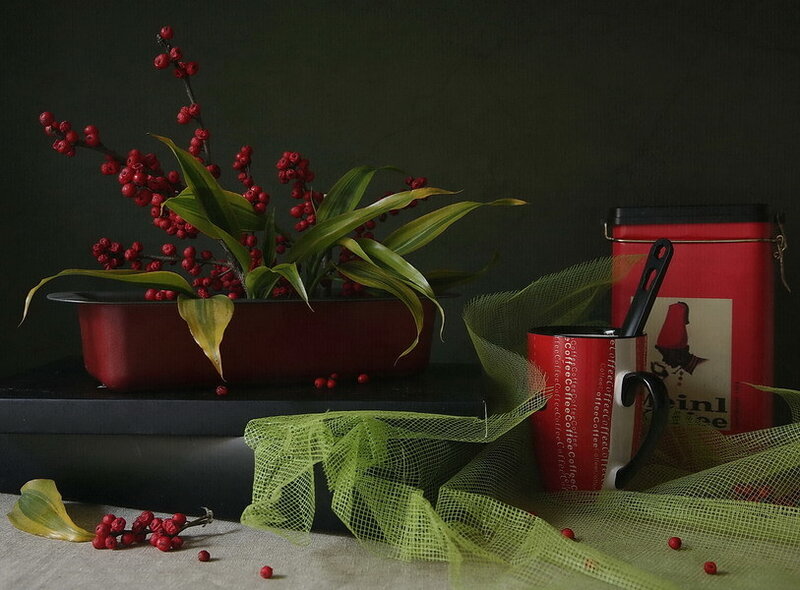 Red Berries in Pot