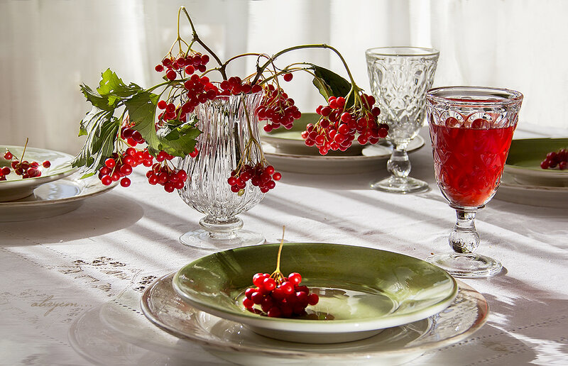 Red Berries on Table