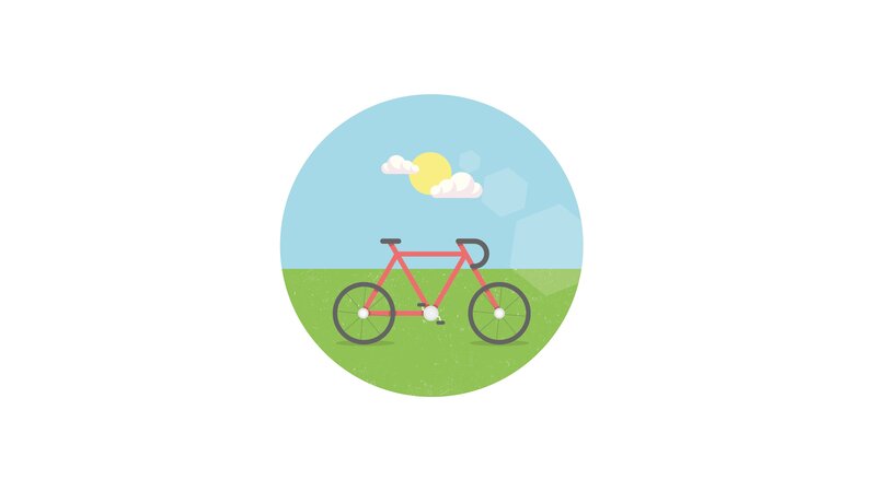Red Bicycle on Grass