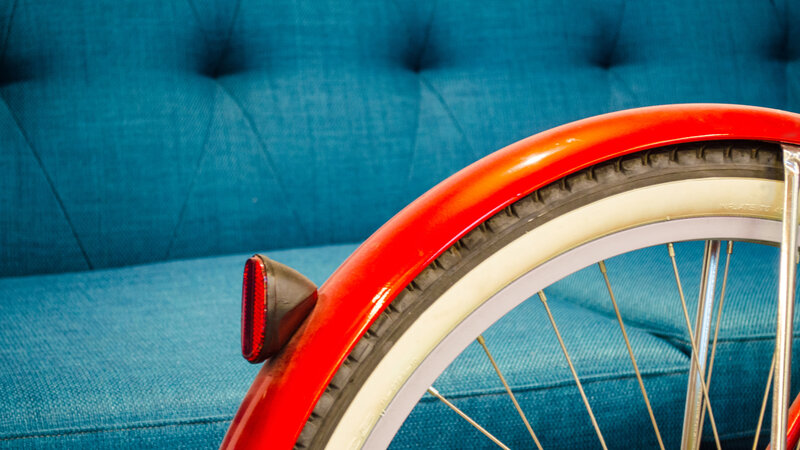 Red Bicycle Wheel