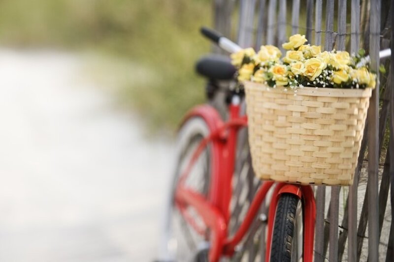 Red Bicycle with Basket