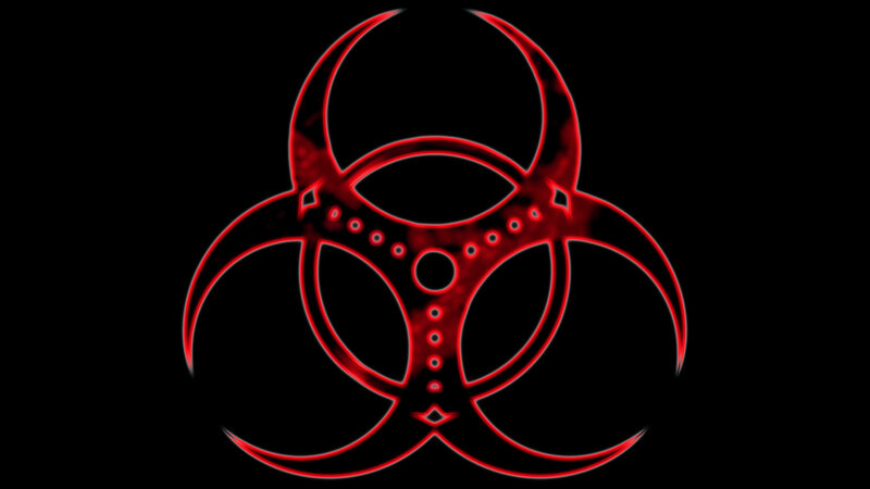 Red biohazard symbol