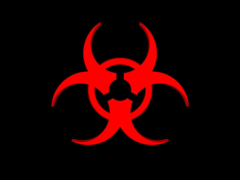 Red biohazard symbol
