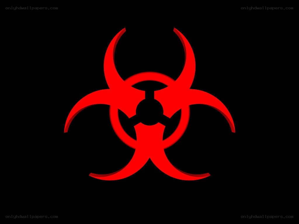 Red biohazard symbol