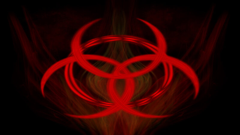 Red Biohazard Symbol — Dark