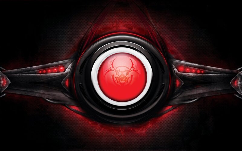 red biohazard symbol interface