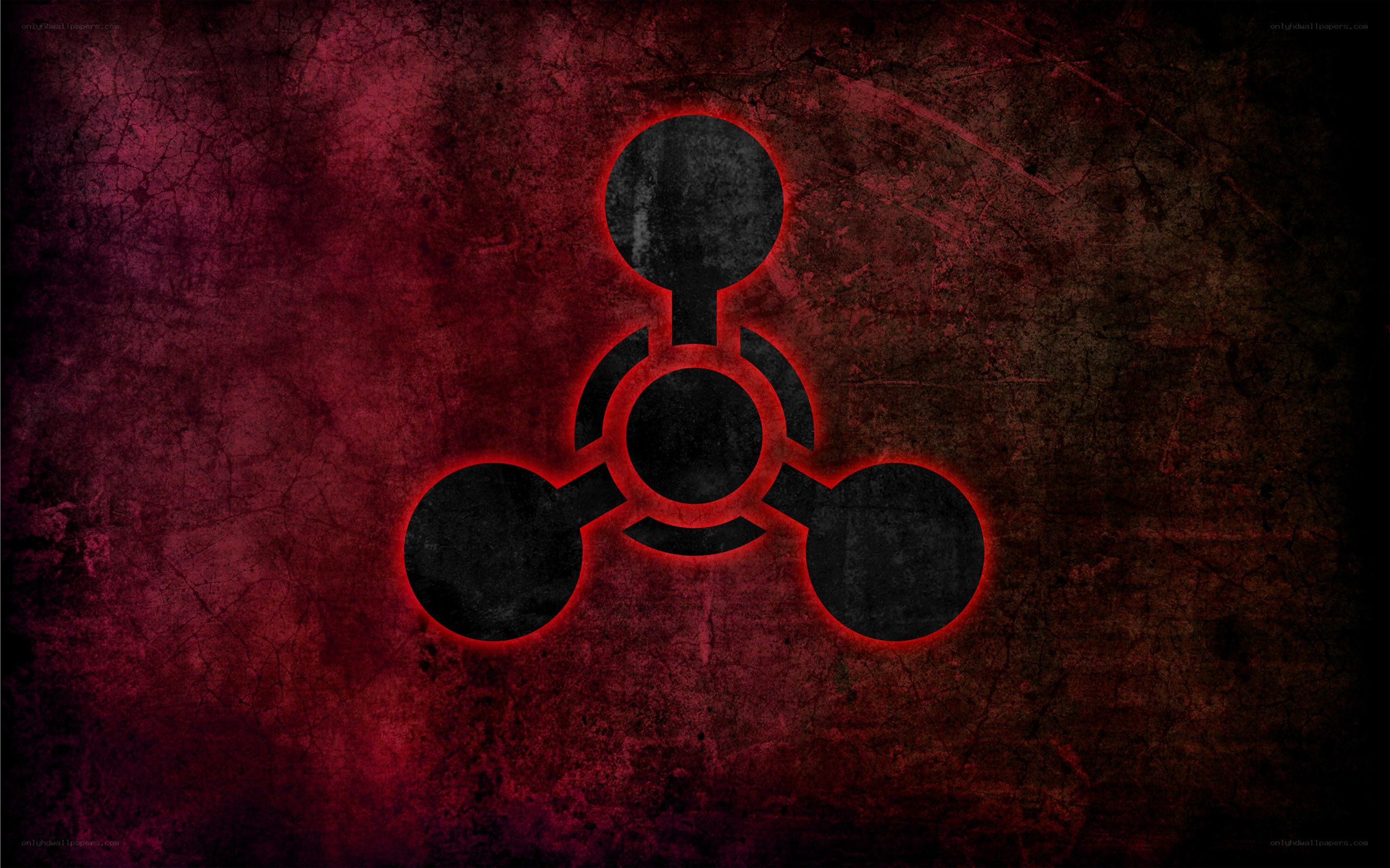 red biohazard symbol on grunge background