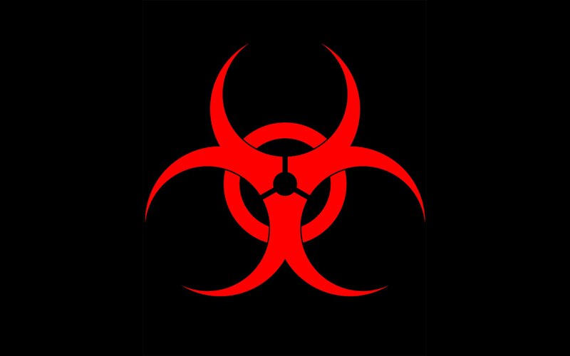Red biohazard symbol