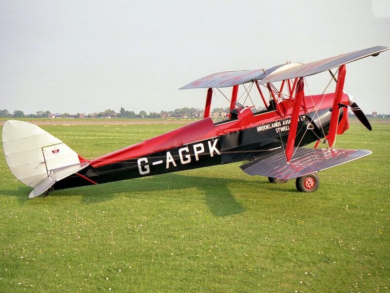 Red Biplane on Grass