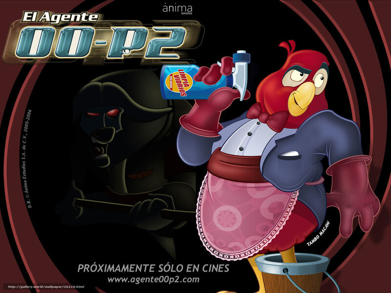 Red Bird Character Holding Spray