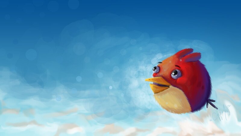 Red Bird in Sky