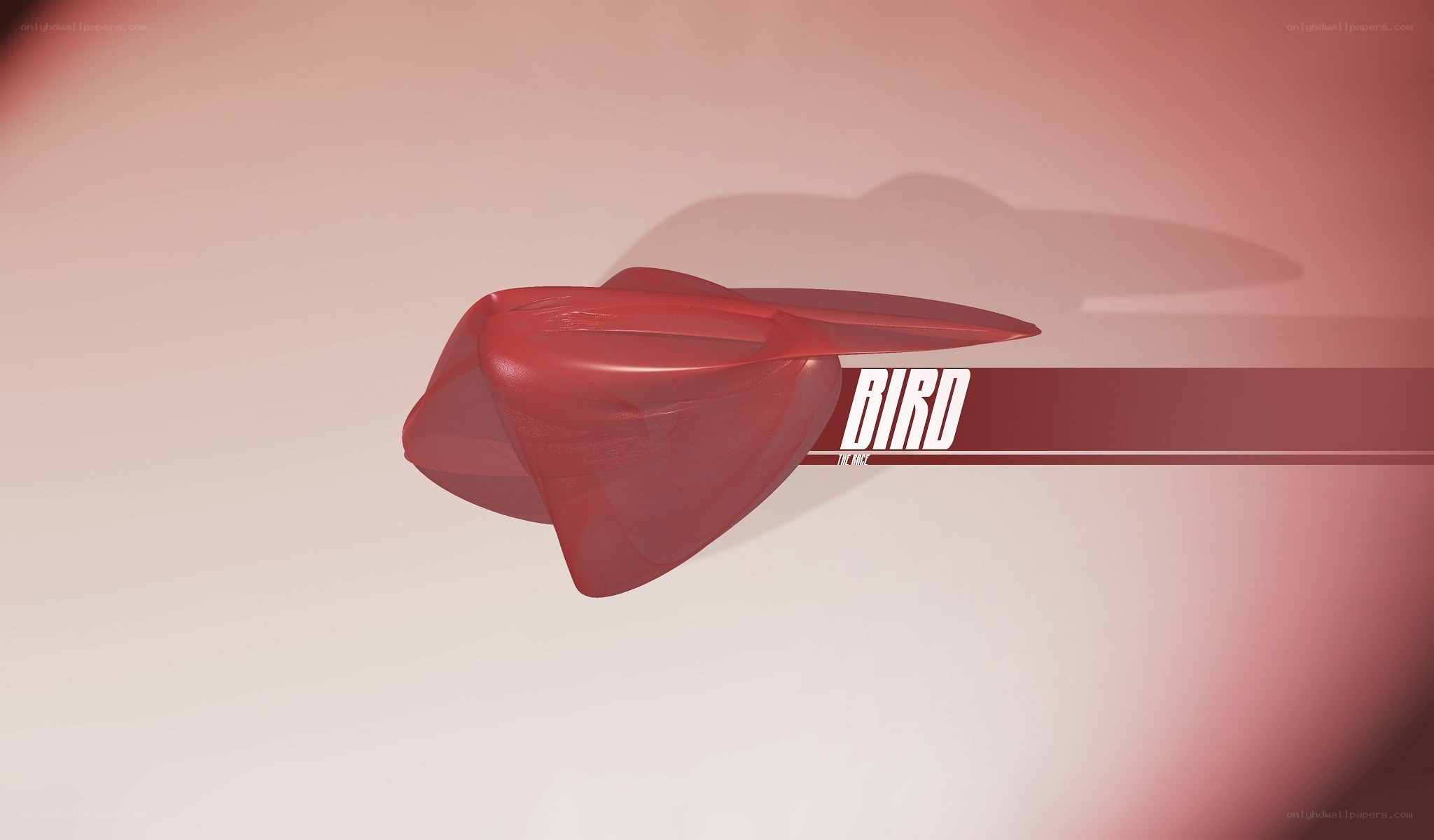 Red bird-shaped object
