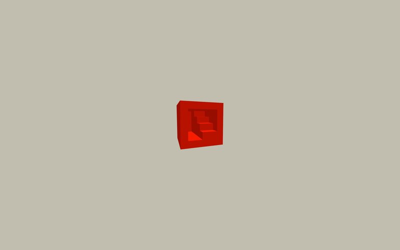 Red block with stairs