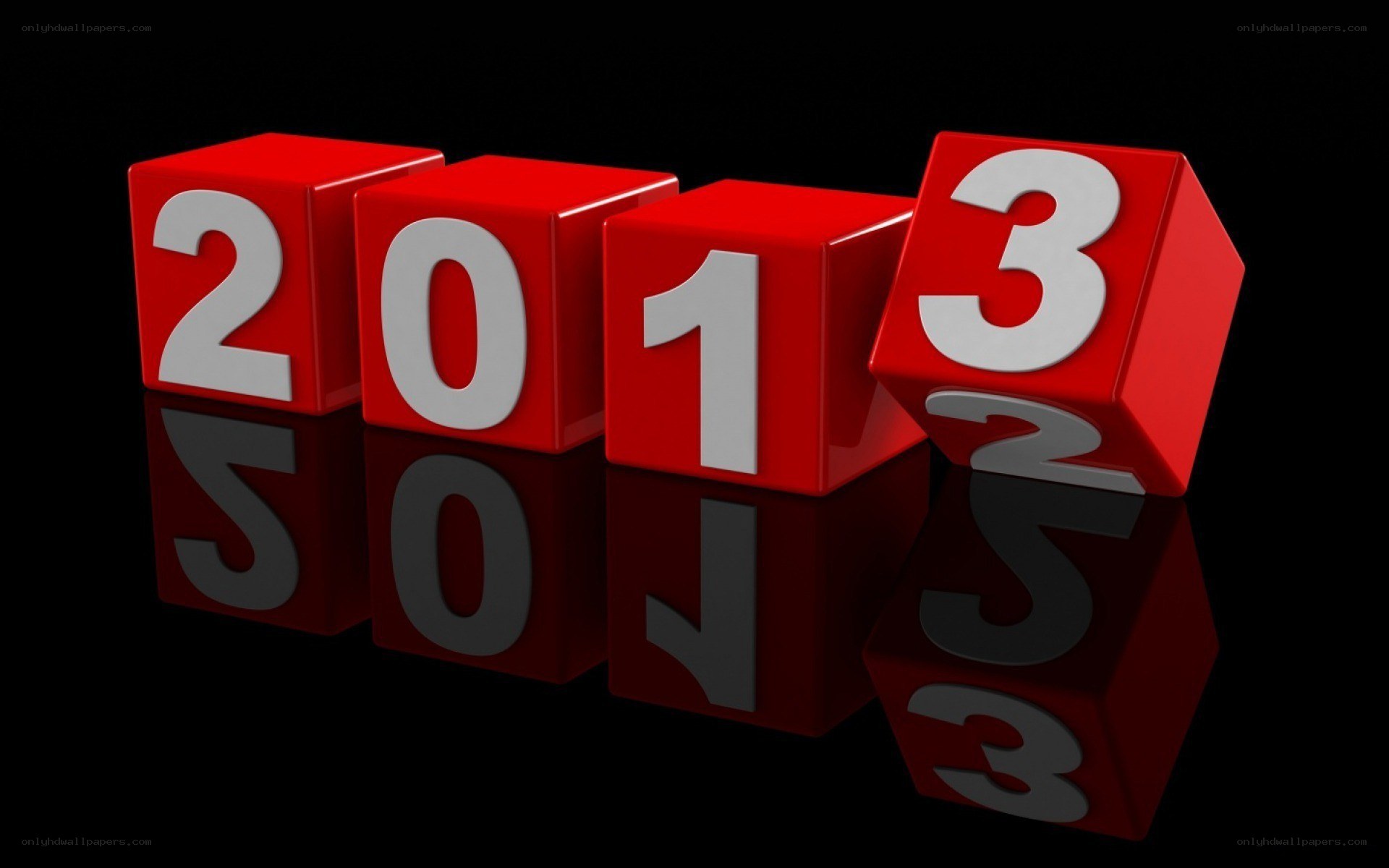 red blocks showing the year 2013