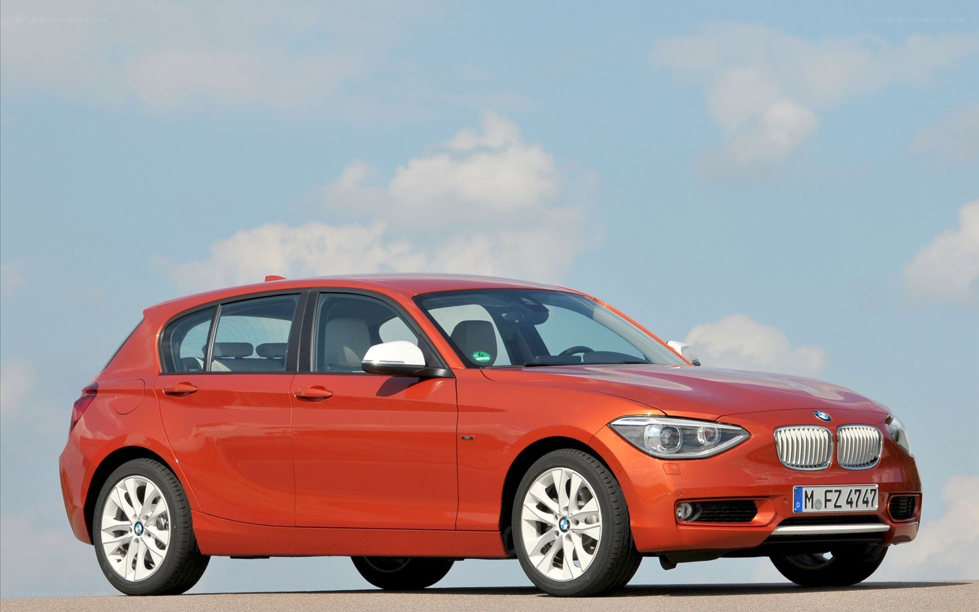 Red BMW 1 Series hatchback