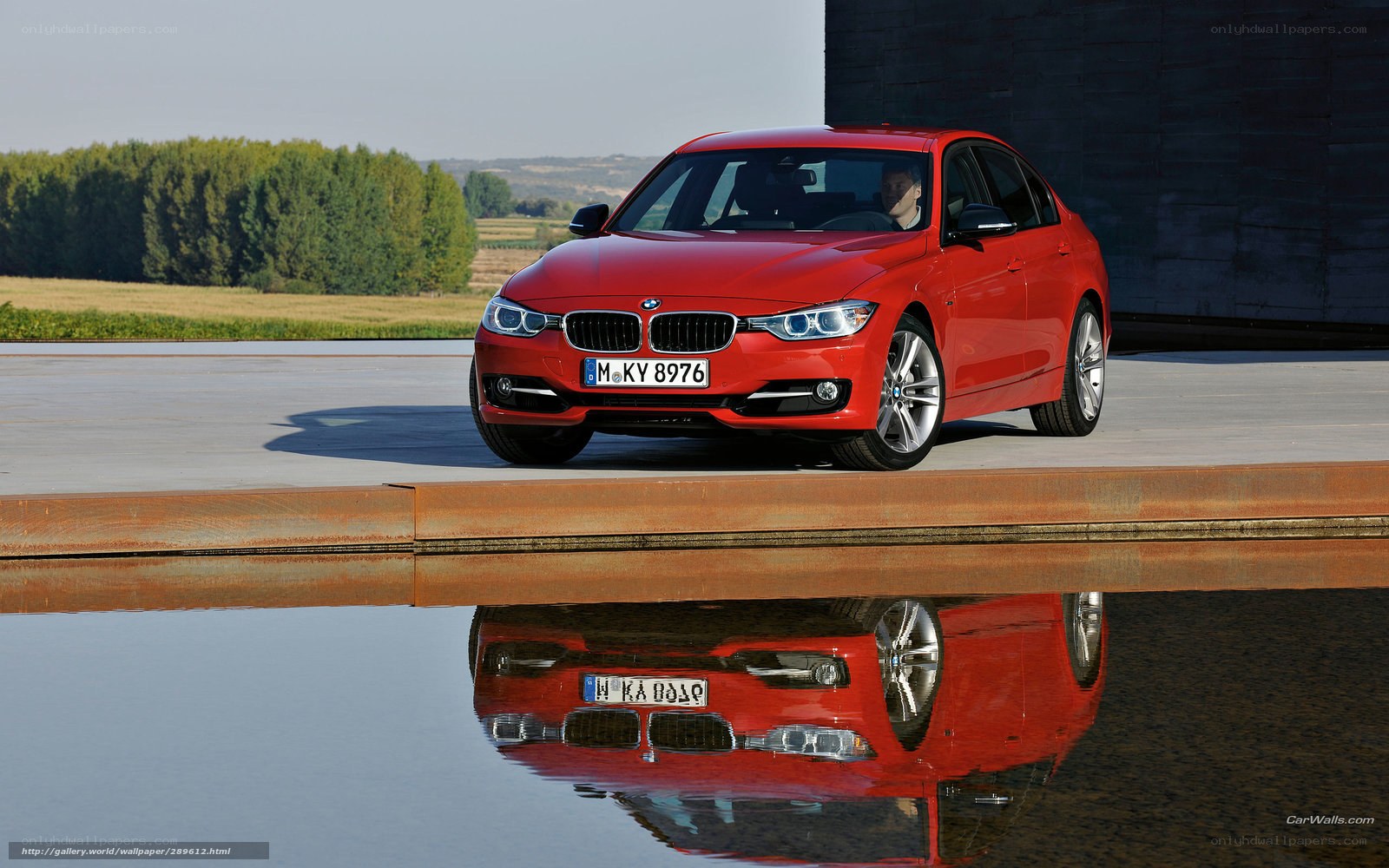 Red BMW 3 Series sedan