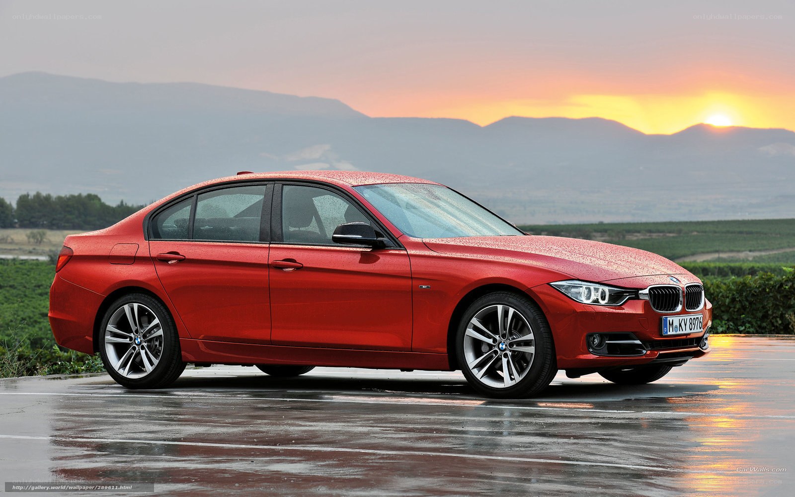 Red BMW 3 Series sedan