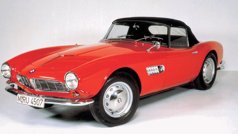 Red BMW 507 convertible