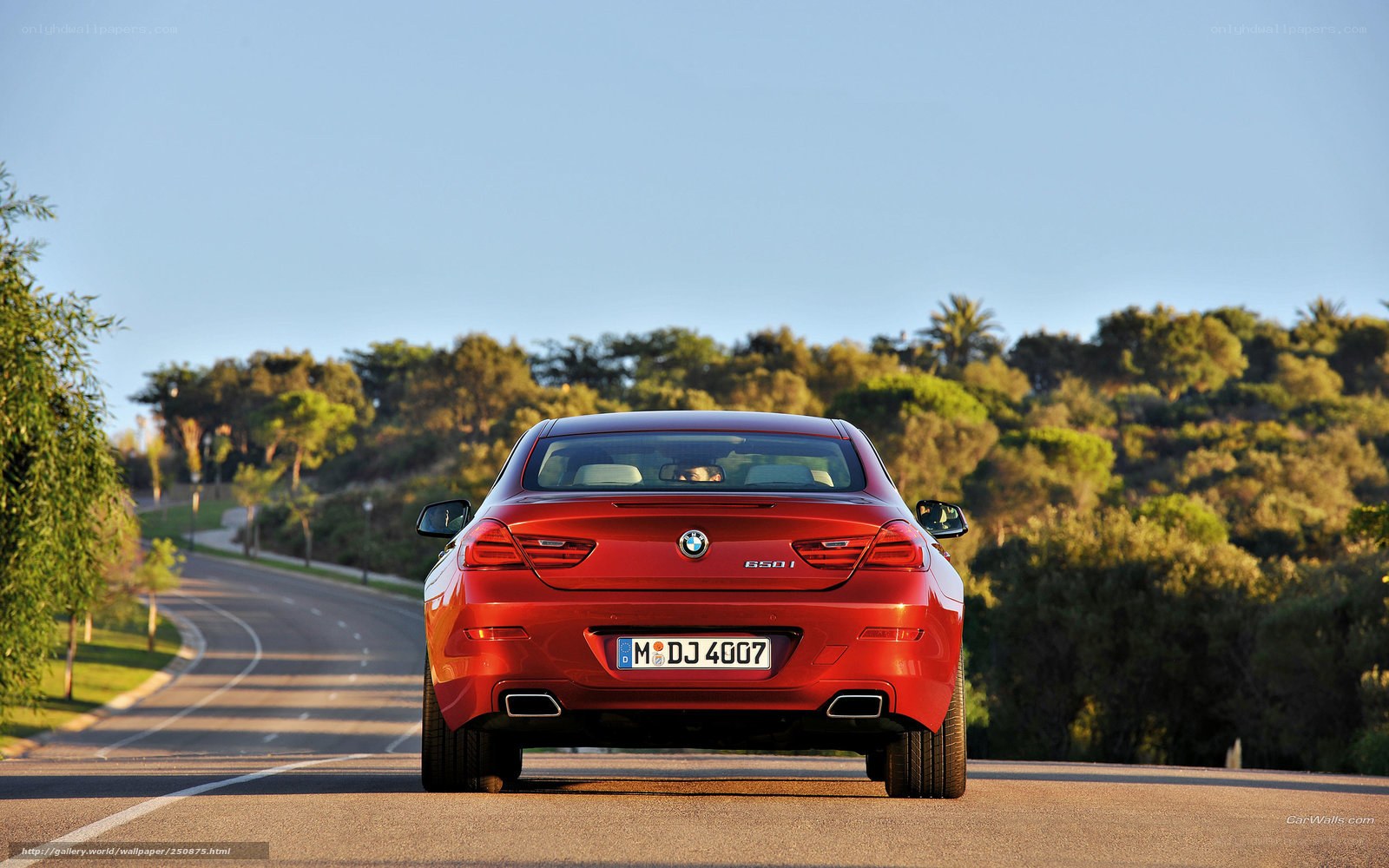 Red BMW 650i on a winding road