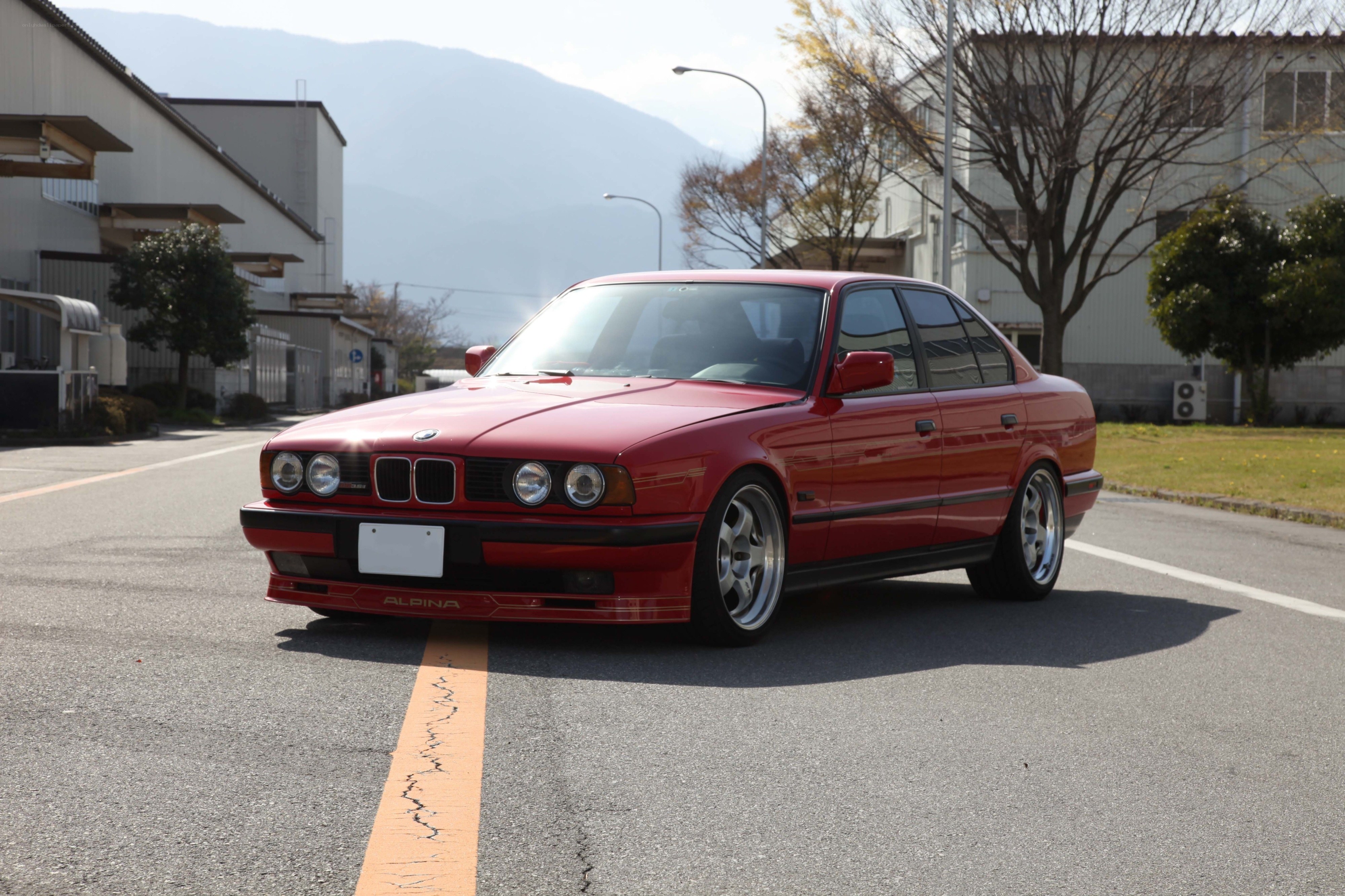Red BMW Alpina sedan