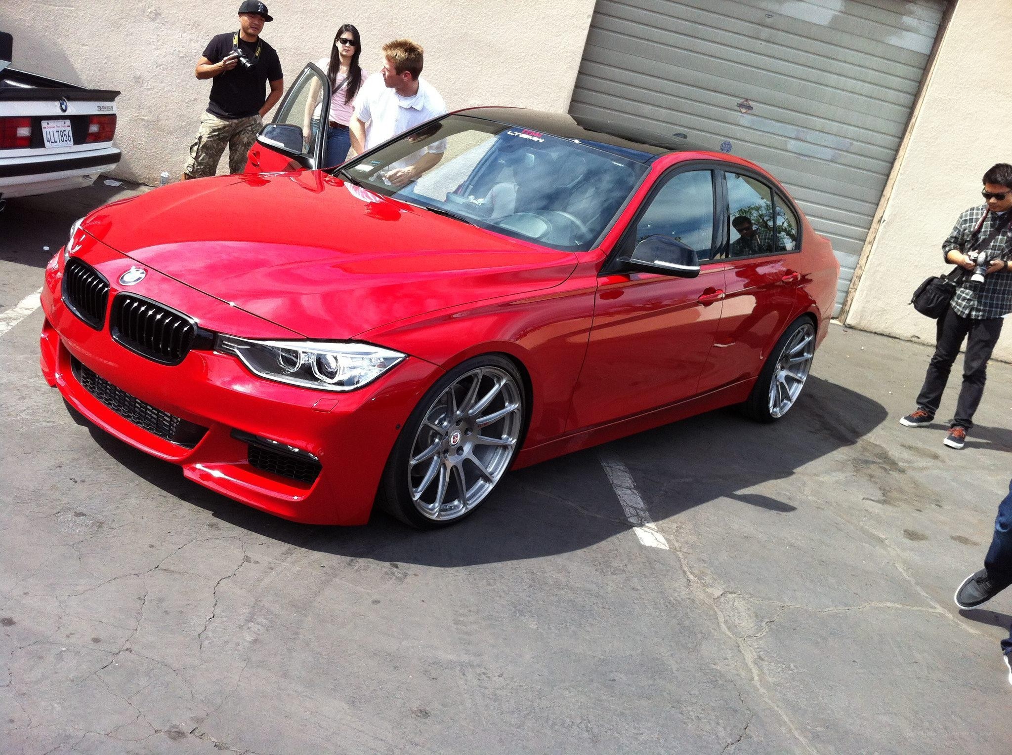 Red BMW at car meet