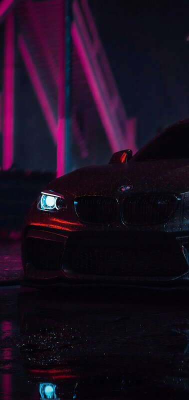 Red Bmw Car — Black, Dramatic