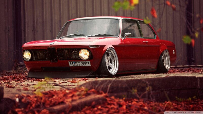 Red Bmw Car — Dramatic, Autumn, Digital Art