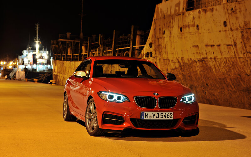 Red Bmw Car — Dramatic, Night, Photograph