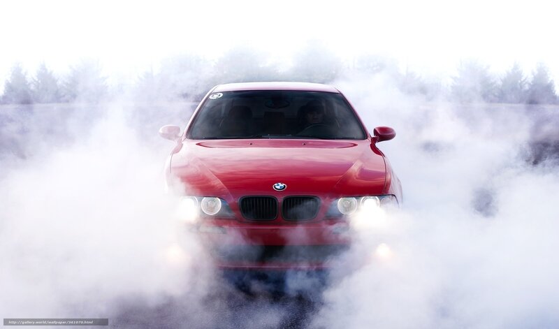 Red BMW Car — Dramatic, Photograph, Smoke, Driver