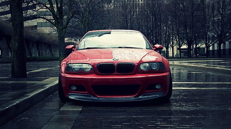 Red Bmw Car — Dramatic, Winter, Photograph