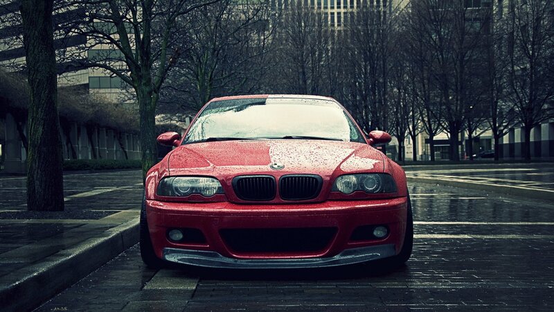 Red BMW Car — Dramatic, Winter