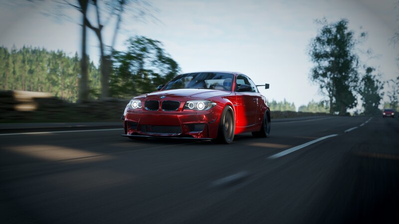 Red Bmw Car — Dynamic, Afternoon, 3d Render