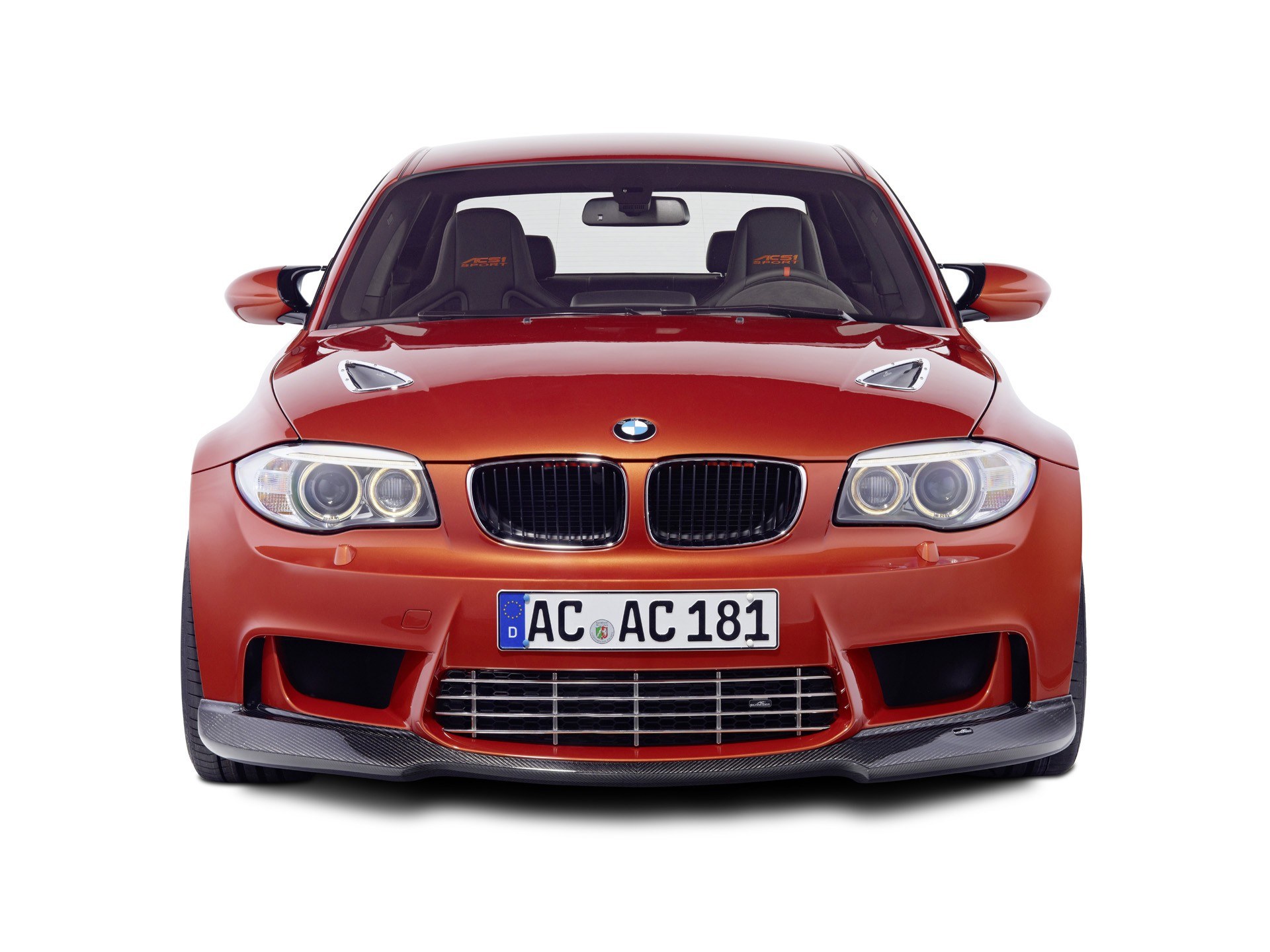 red bmw car front view