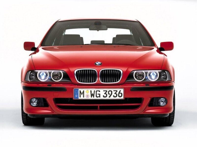 red bmw car front view