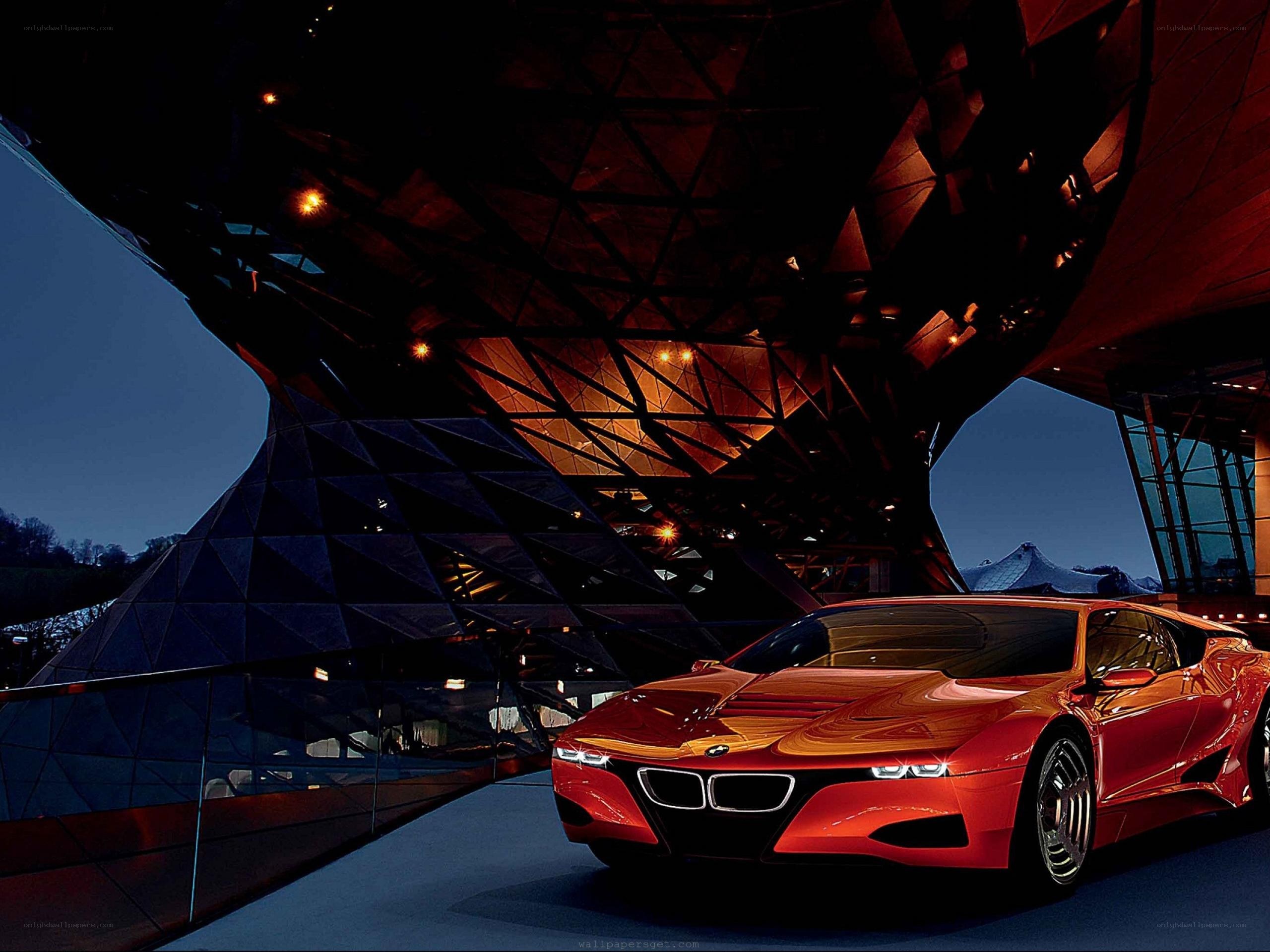 Red BMW concept car display