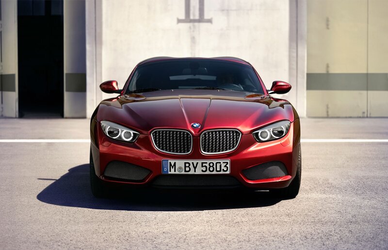 Red Bmw Concept Car — Dramatic, Afternoon, Photograph, Building