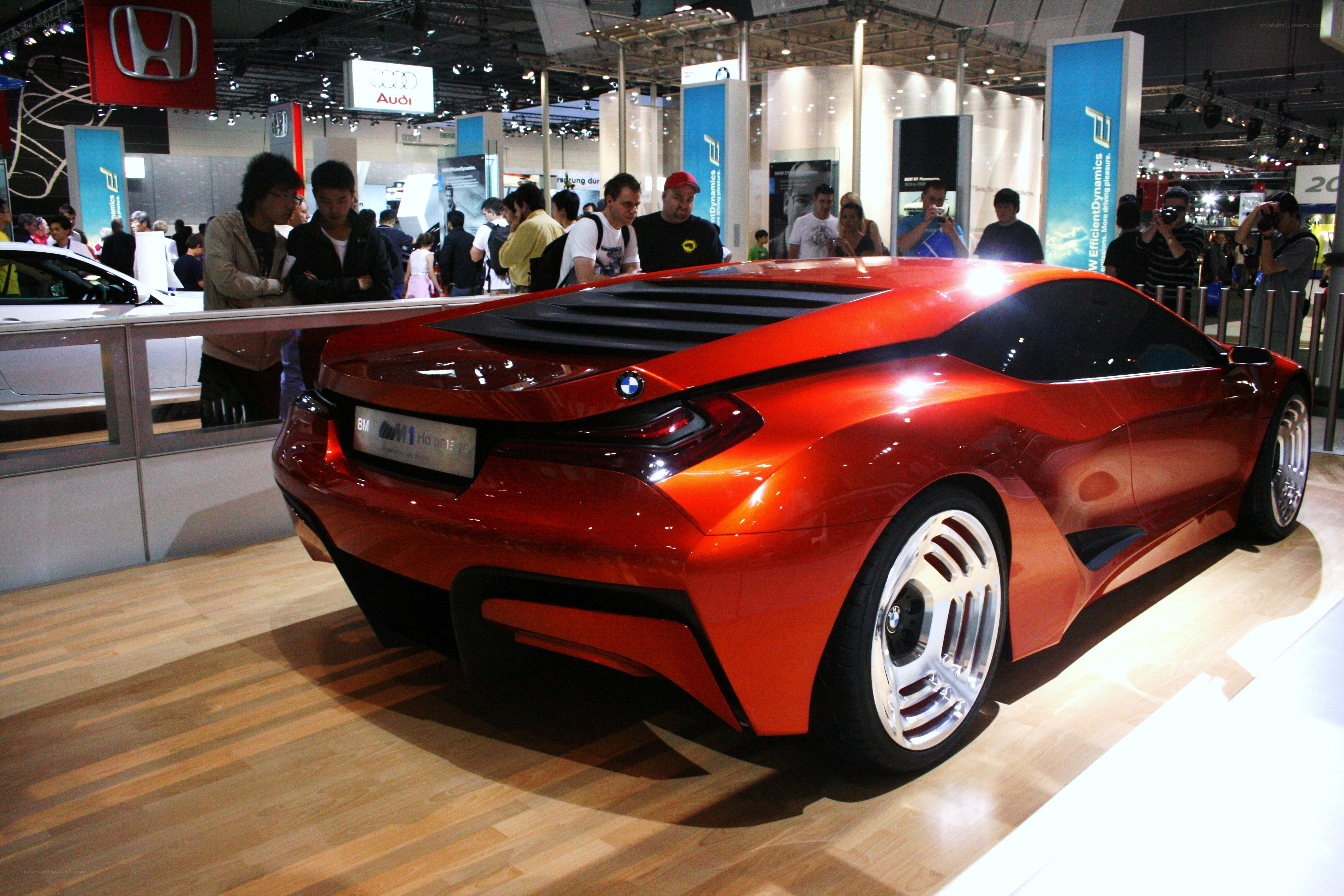 Red BMW concept car on display