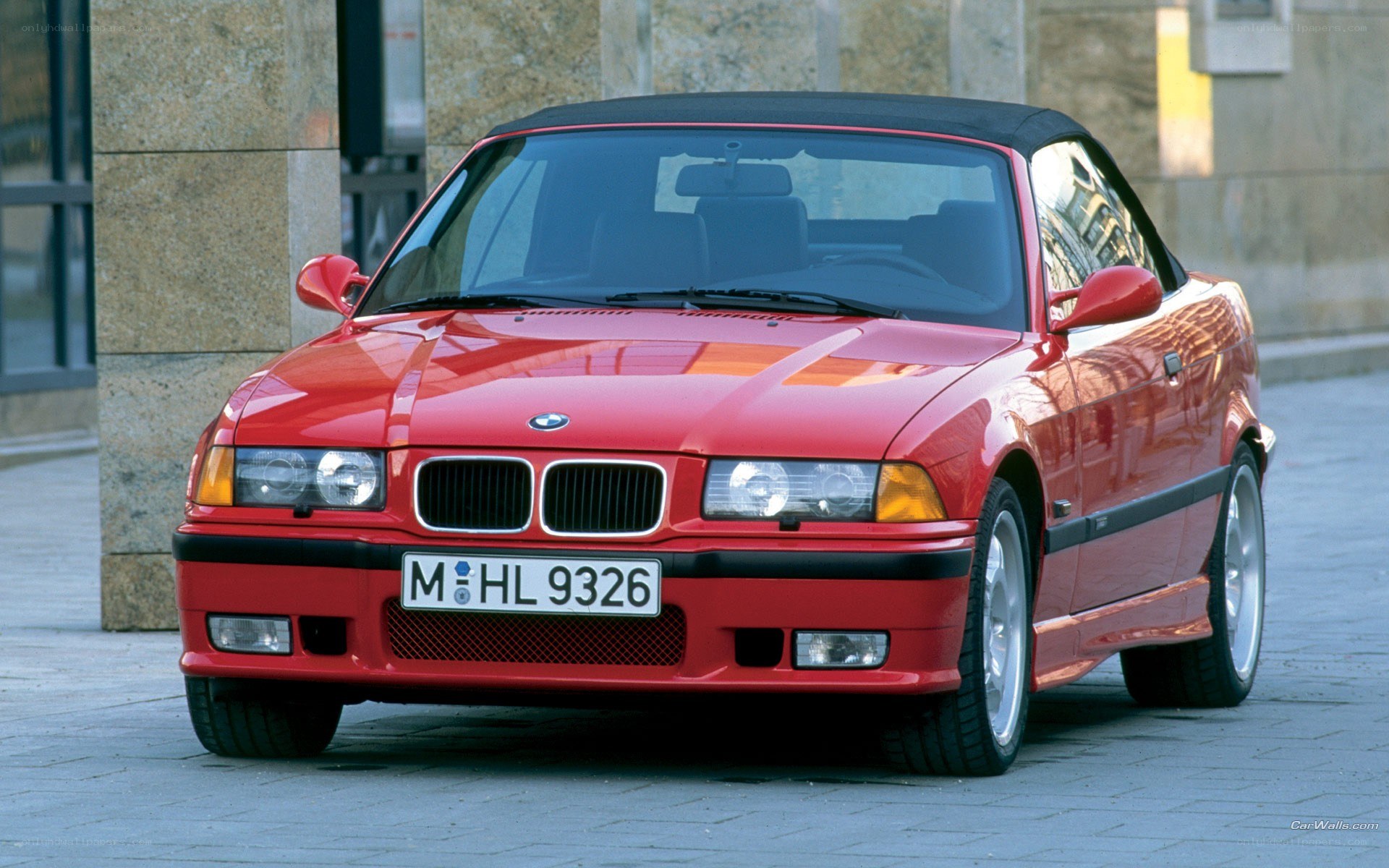 red bmw convertible car
