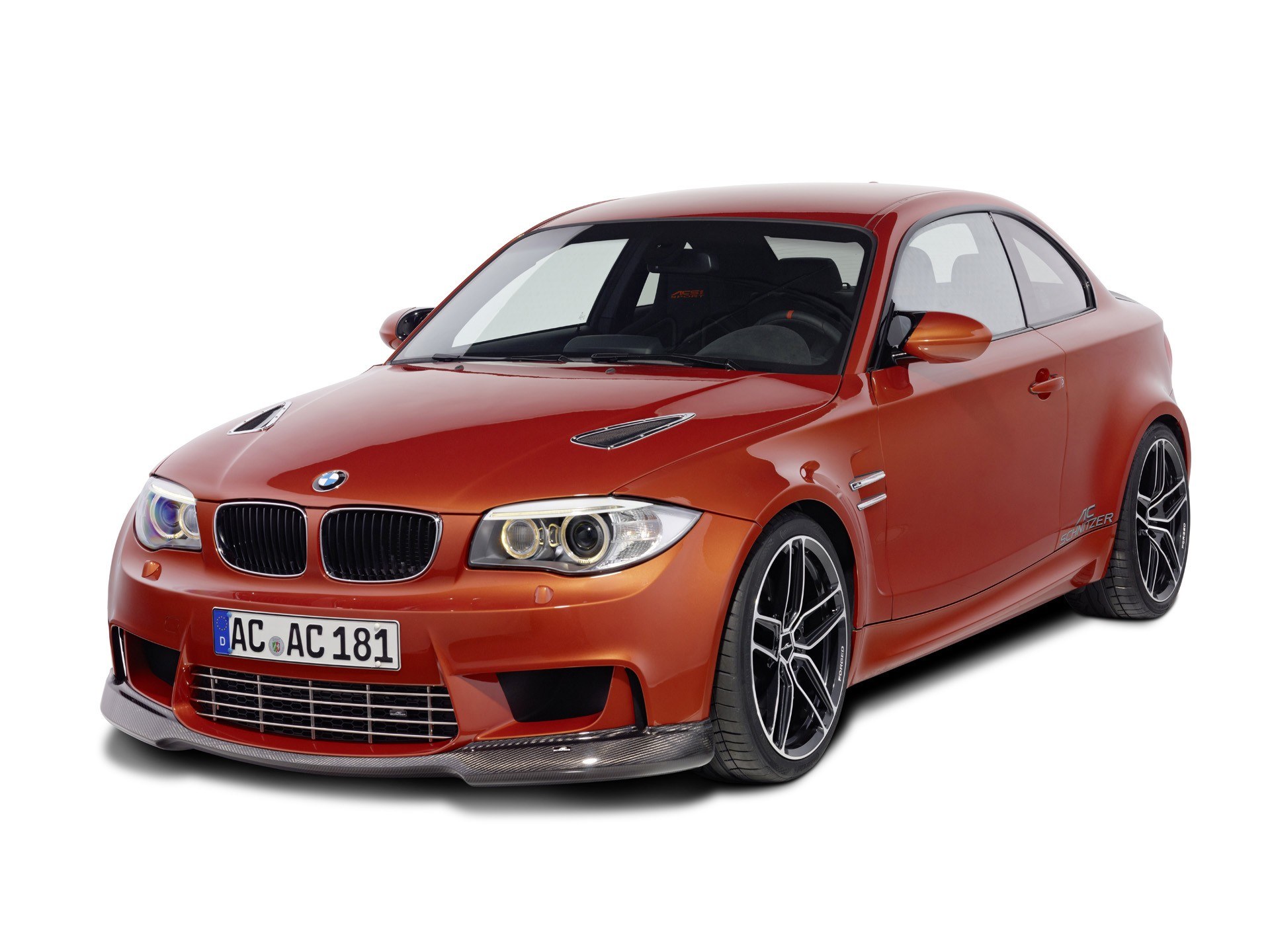 red bmw coupe car