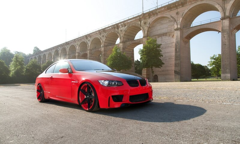 Red BMW Coupe — Dramatic, Afternoon, Photograph