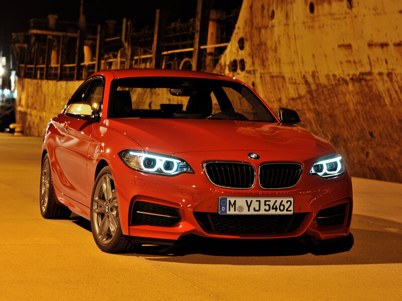 Red BMW Coupe — Dramatic, Night, Photograph