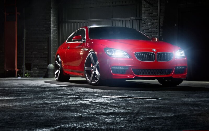 Red Bmw Coupe — Dramatic, Night