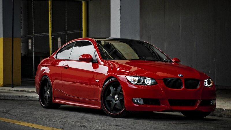 Red Bmw Coupe — Dramatic, Photograph, Car, Wheel