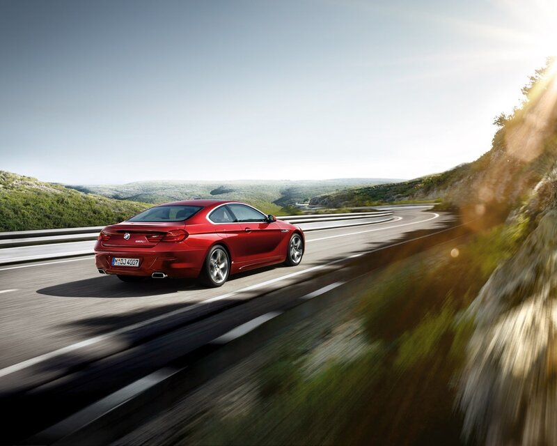 Red BMW Coupe — Dynamic, Afternoon, Photograph, Car, Road, Hills