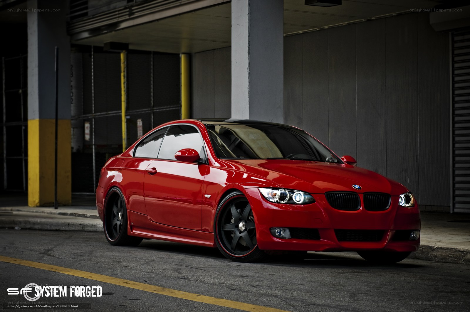 Red BMW Coupe in Urban Setting