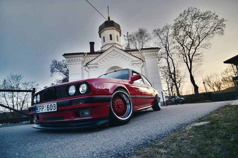 Red Bmw E30 Car — Dramatic, Sunset